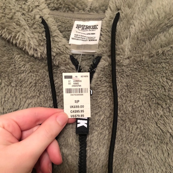 PINK Mint Green Half-Zip Hoodie / Pullover - Picture 3 of 5